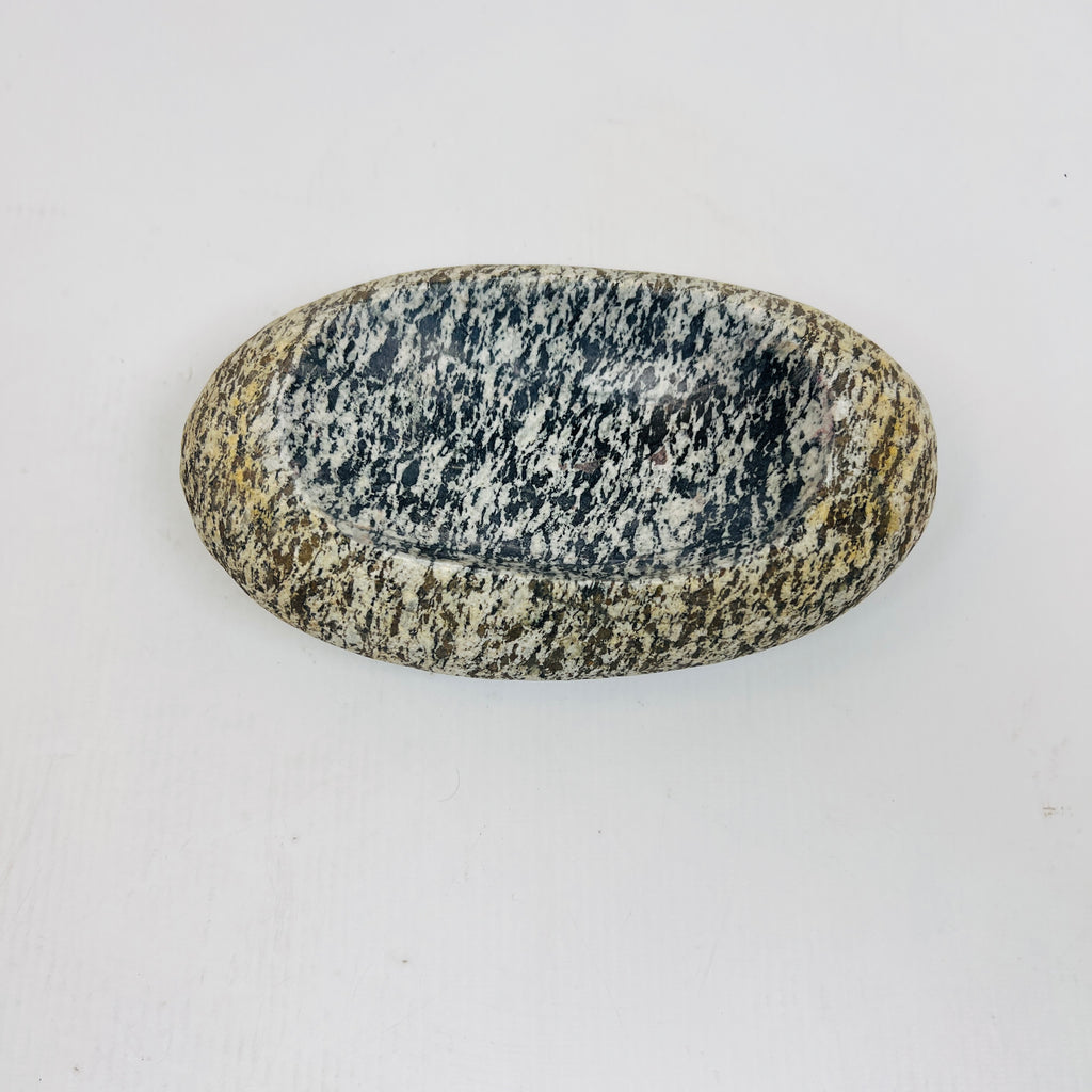 Riverstone Grey White Splotched Soap Dish