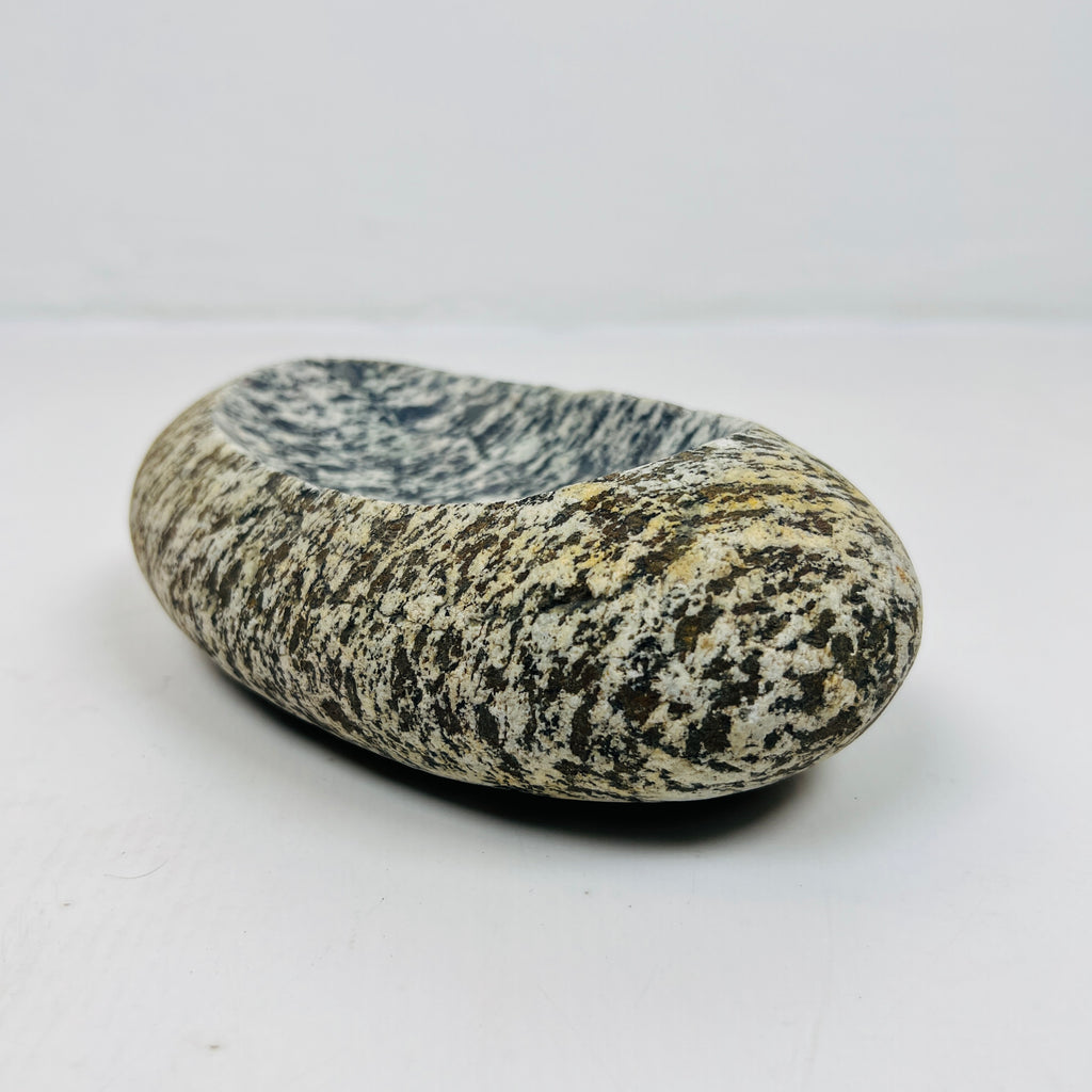 Riverstone Grey White Splotched Soap Dish