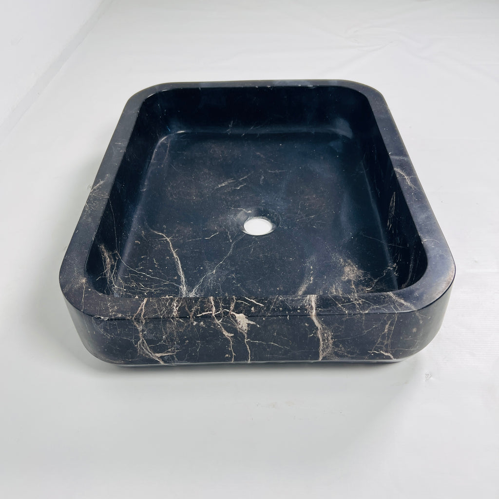 Black Rectangle Marble Sink