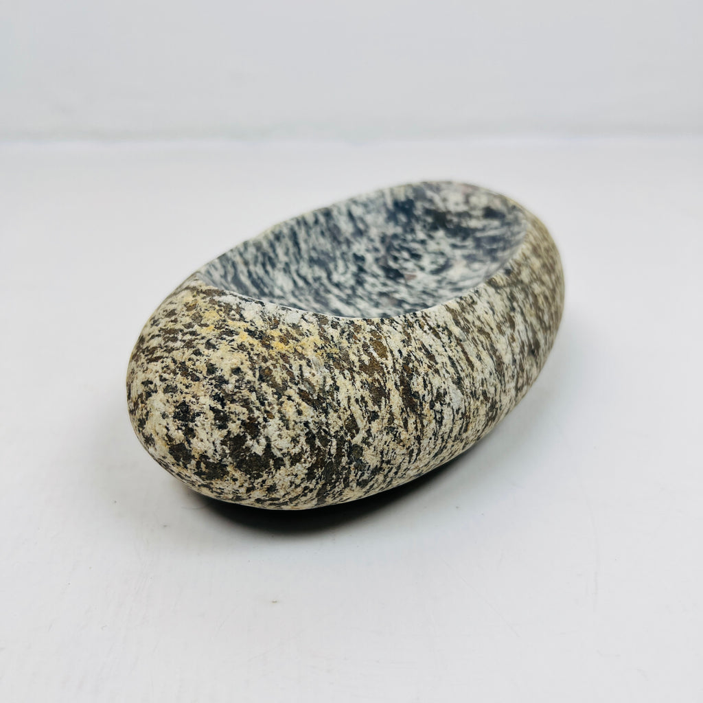 Riverstone Grey White Splotched Soap Dish