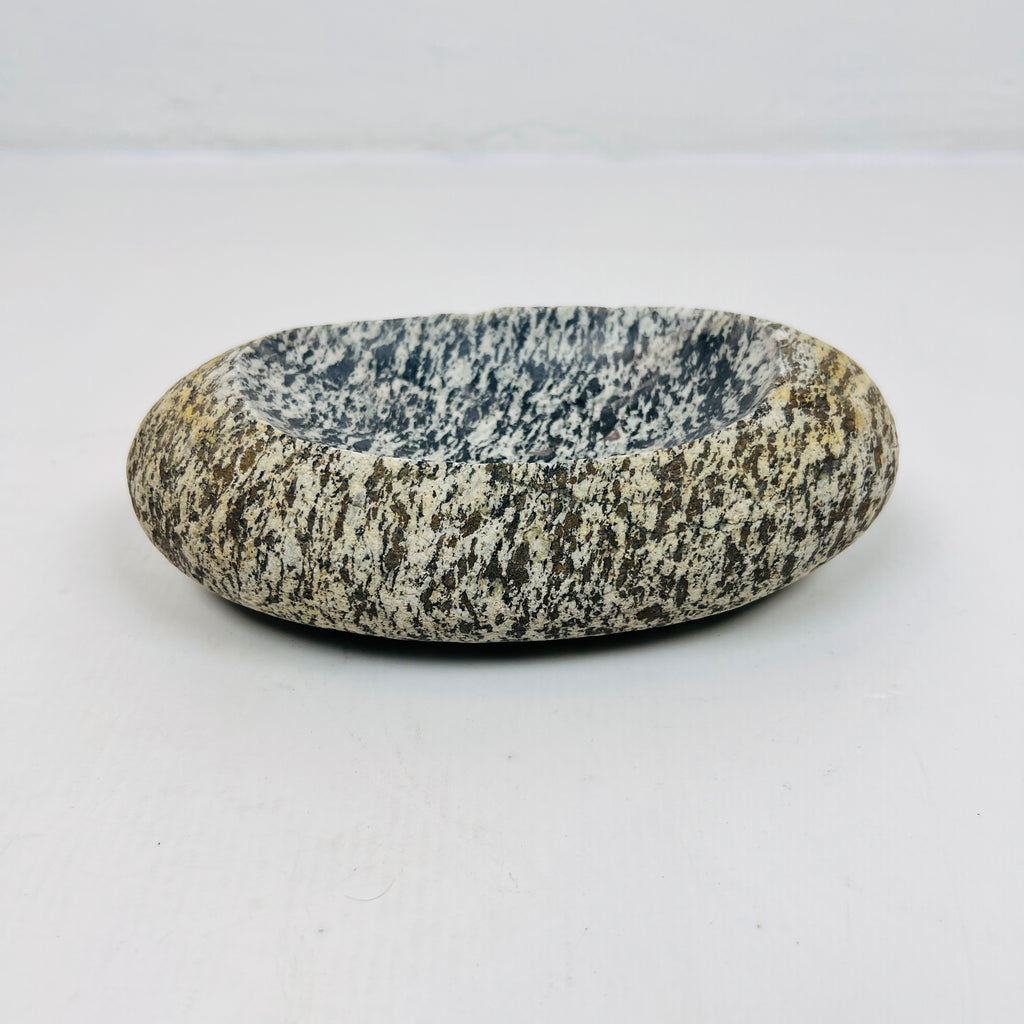 Riverstone Grey White Splotched Soap Dish