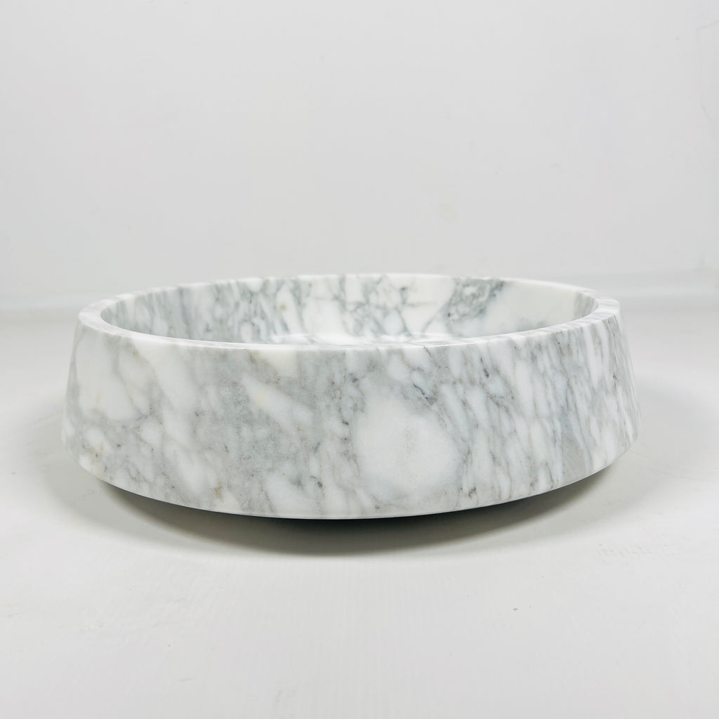 White and Gray Veined Bowl