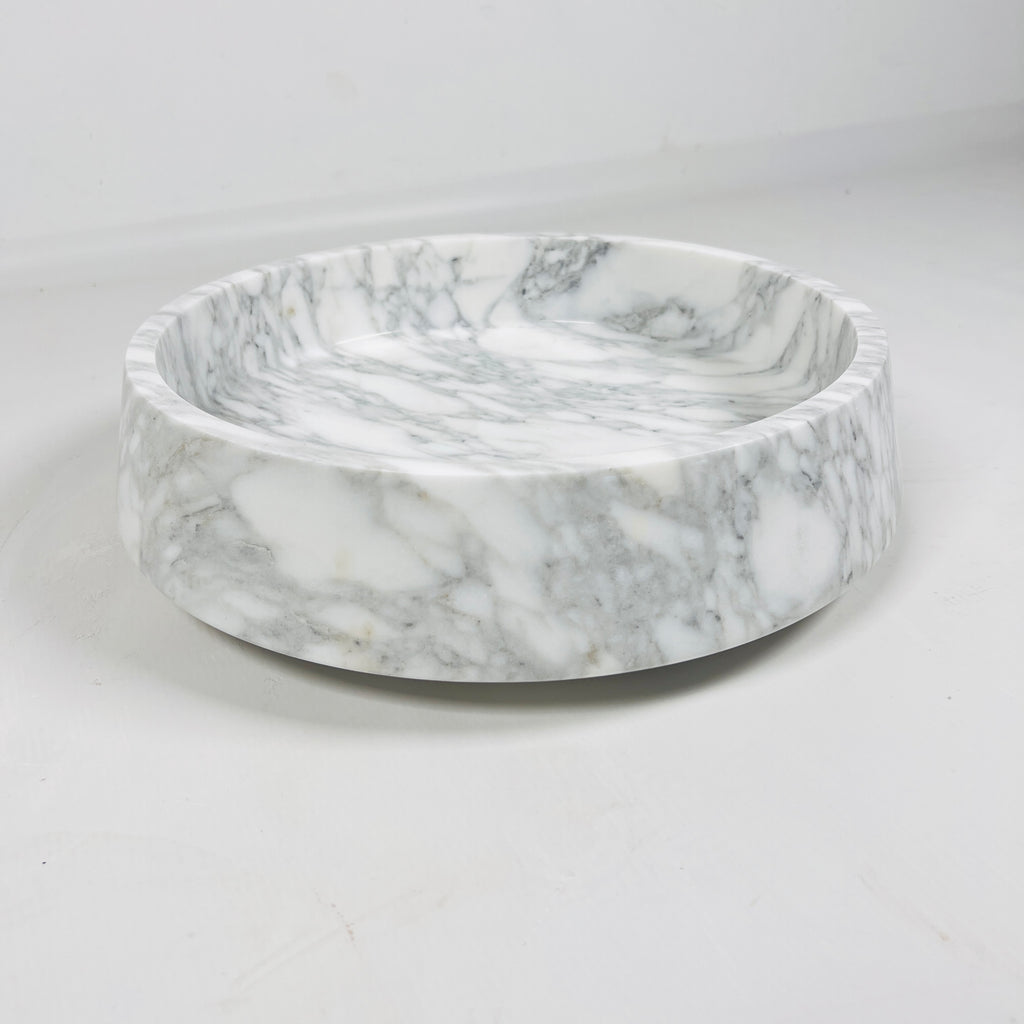 White and Gray Veined Bowl