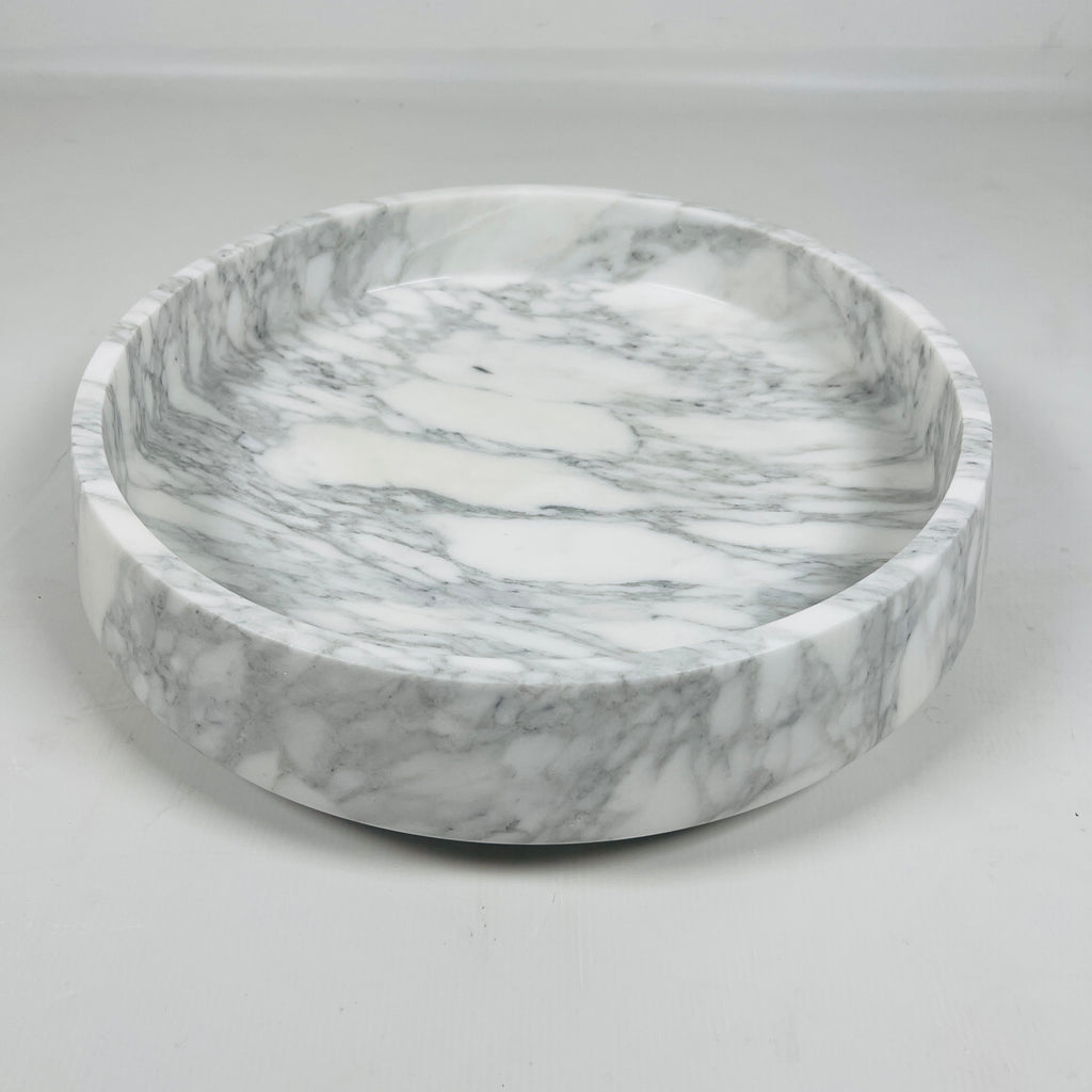 White and Gray Veined Bowl