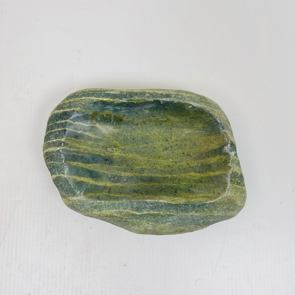 Riverstone Green And Blue Lined Soap Dish