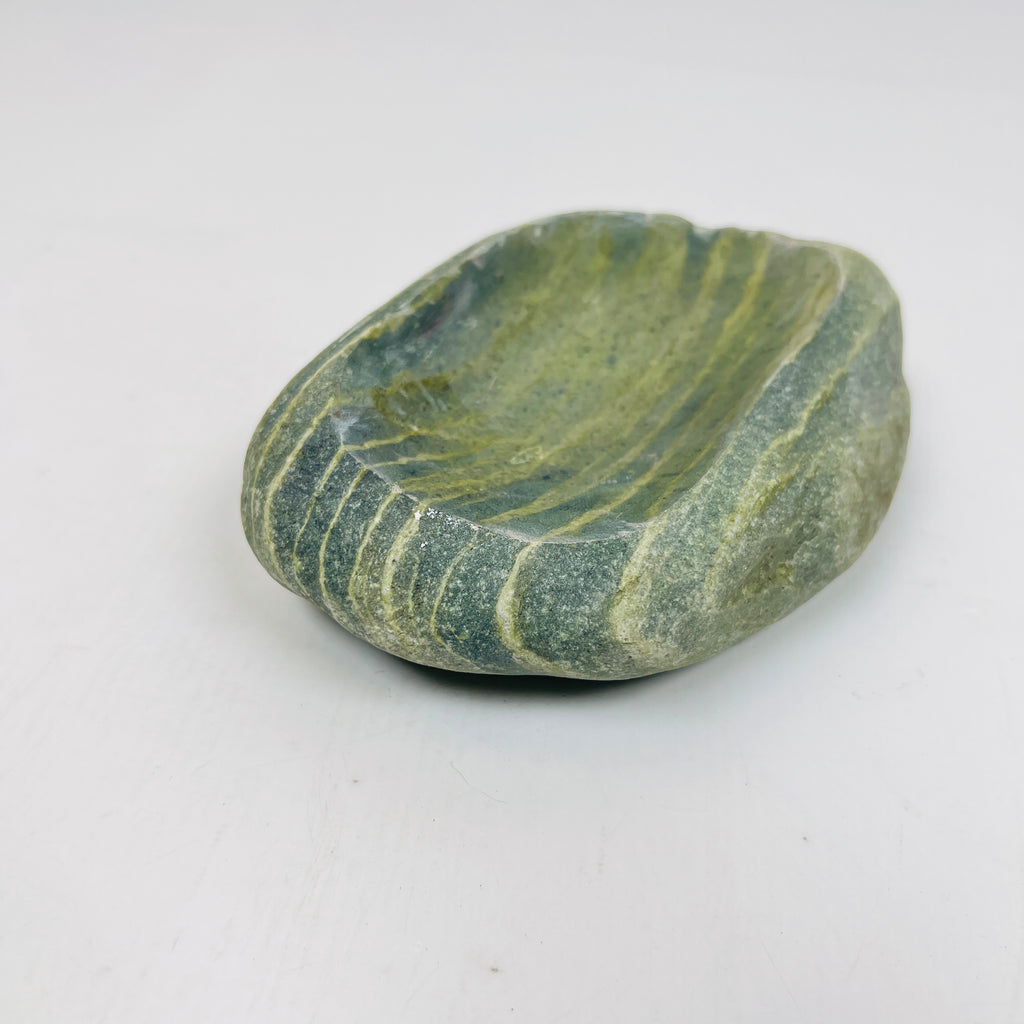 Riverstone Green And Blue Lined Soap Dish