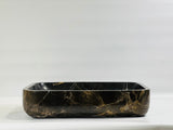 Rounded Rectangle Sink (Black & Gold)