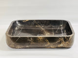 Rounded Rectangle Sink (Black & Gold)