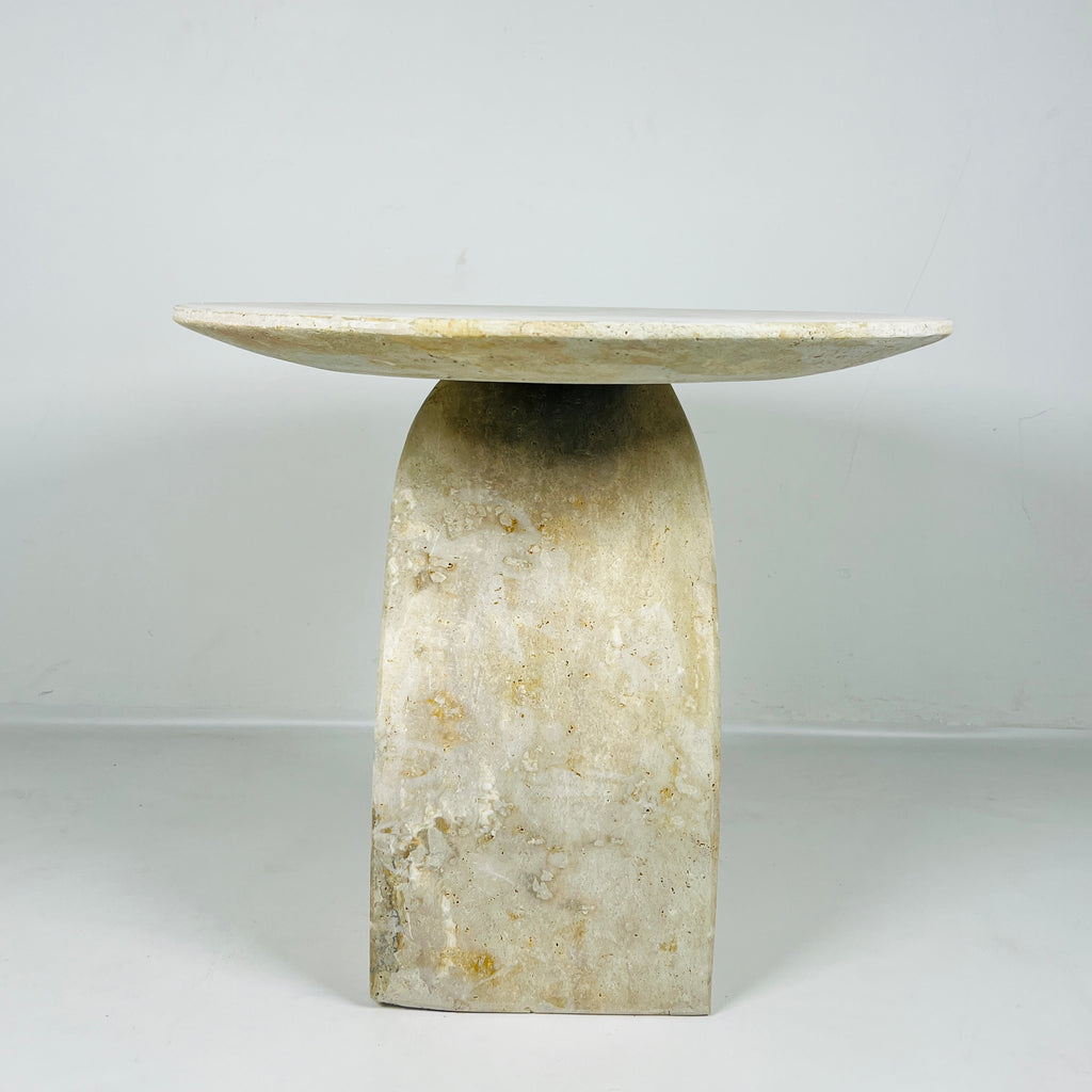 Nimbus Stroked Travertine Table