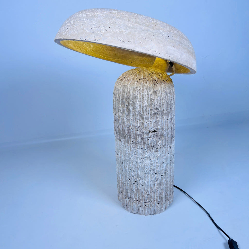 Mushroom Travertine Table Lamp