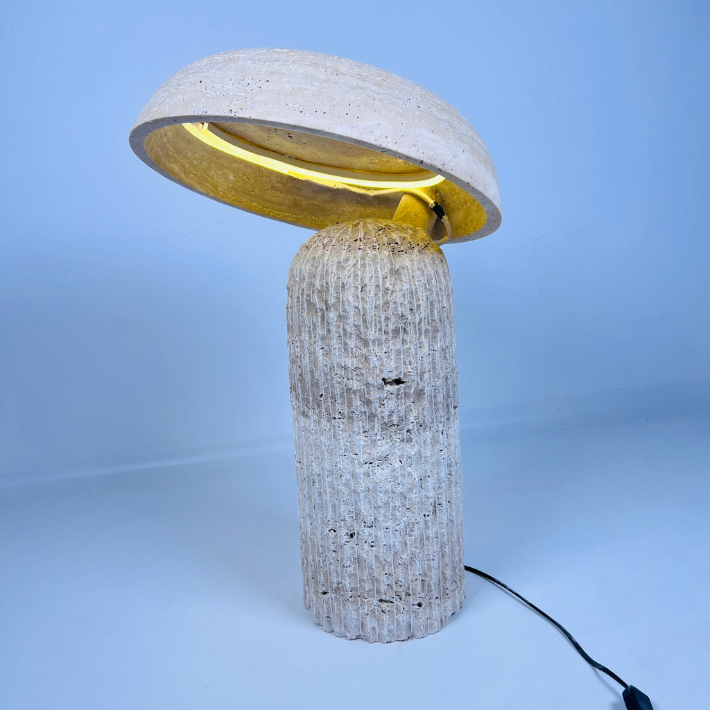 Mushroom Travertine Table Lamp