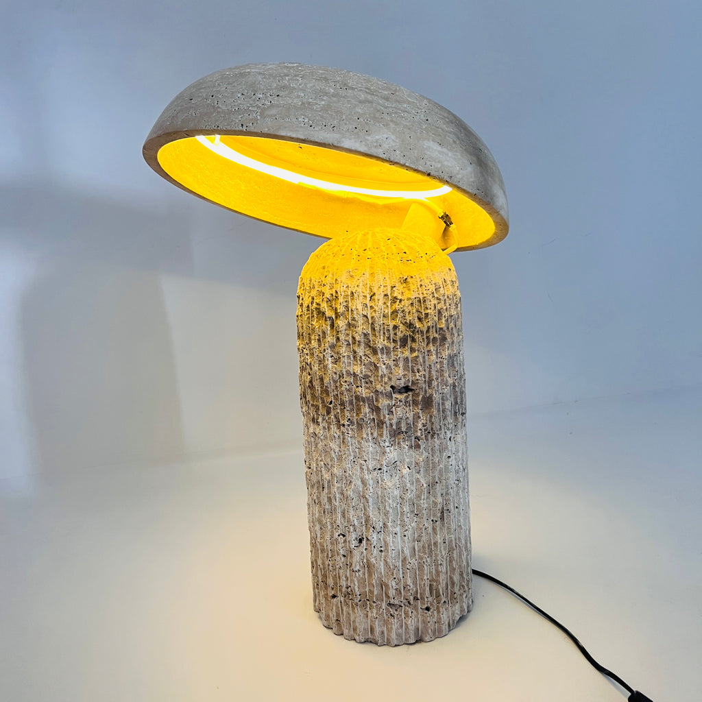 Mushroom Travertine Table Lamp