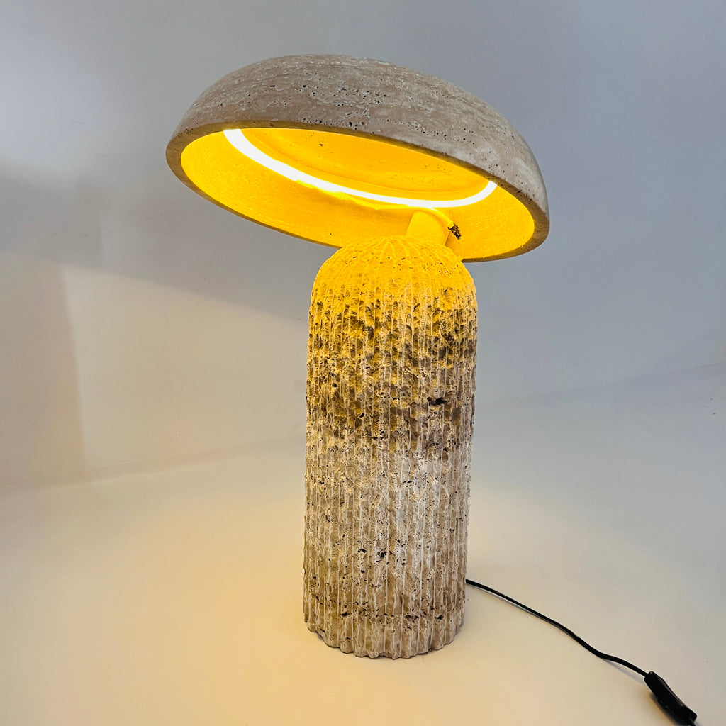 Mushroom Travertine Table Lamp