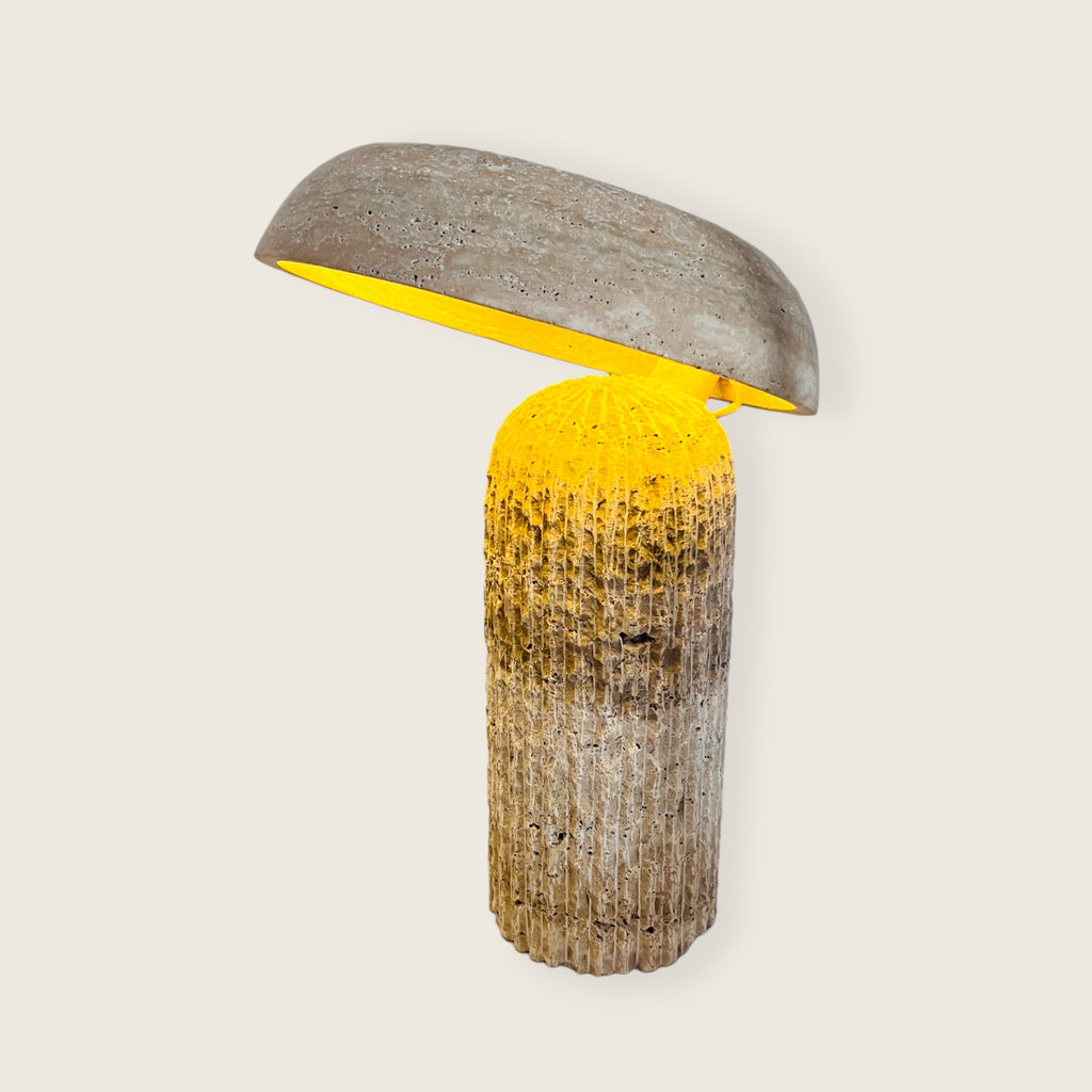 Mushroom Travertine Table Lamp