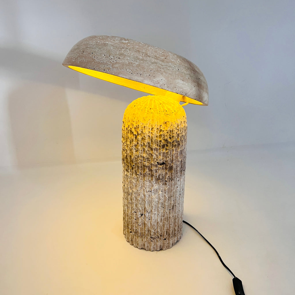 Mushroom Travertine Table Lamp