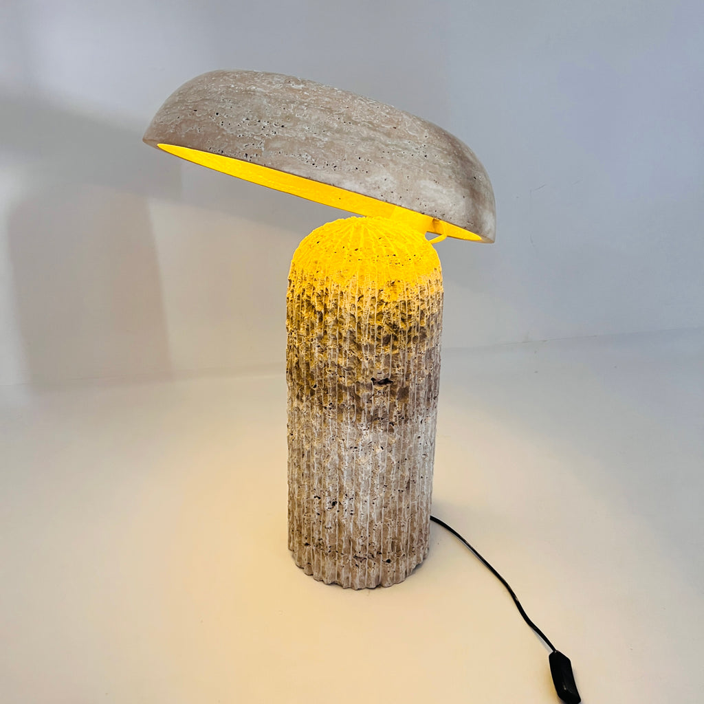 Mushroom Travertine Table Lamp