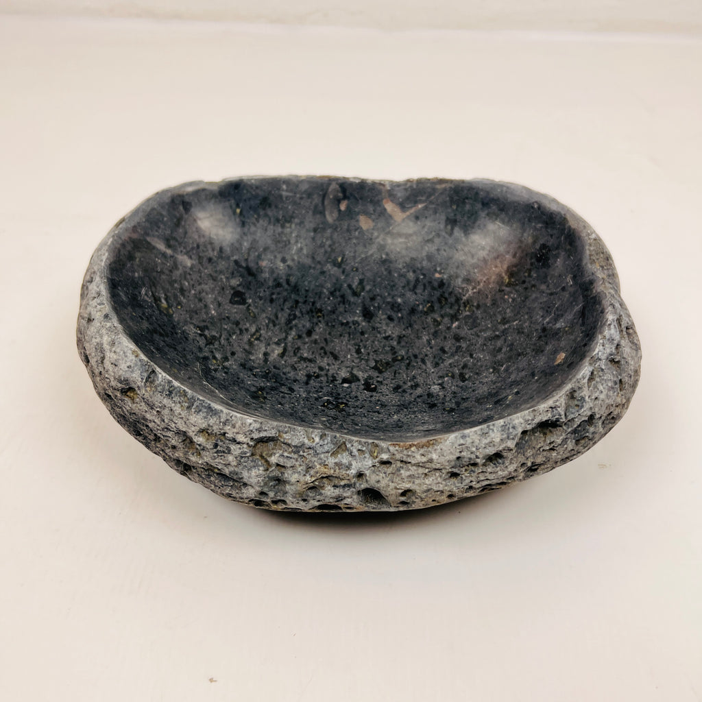 Deep Black Splotched Bowl