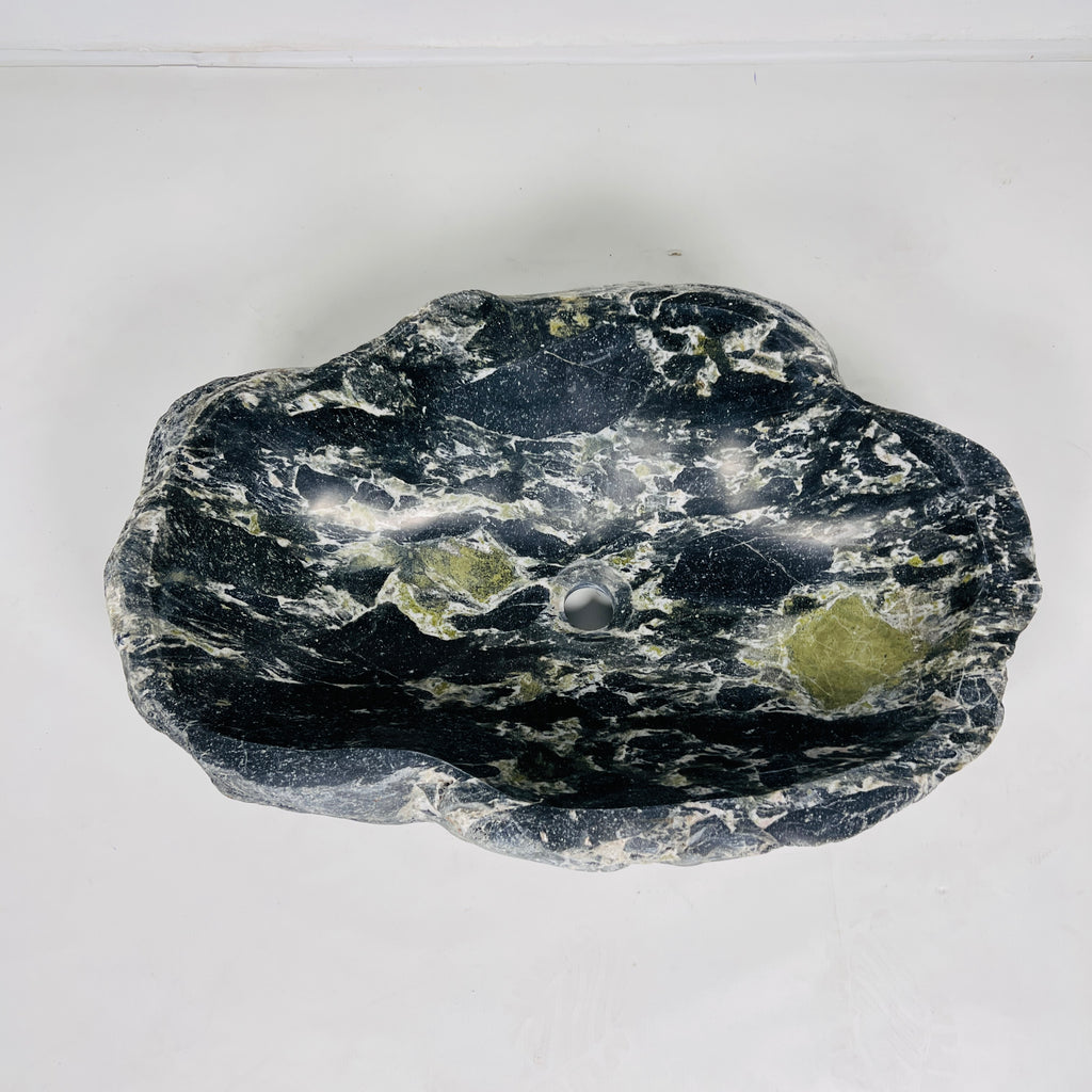 Black and Green Riverstone Sink