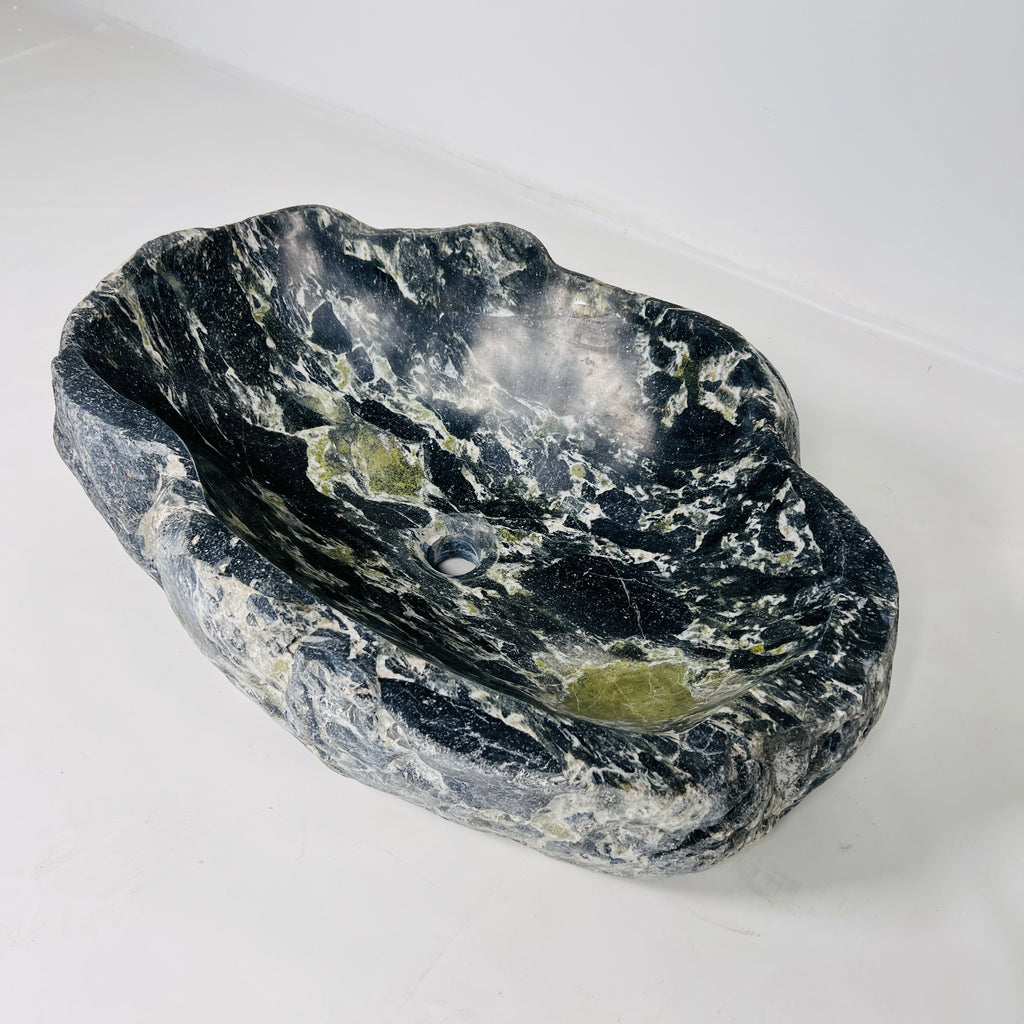 Black and Green Riverstone Sink