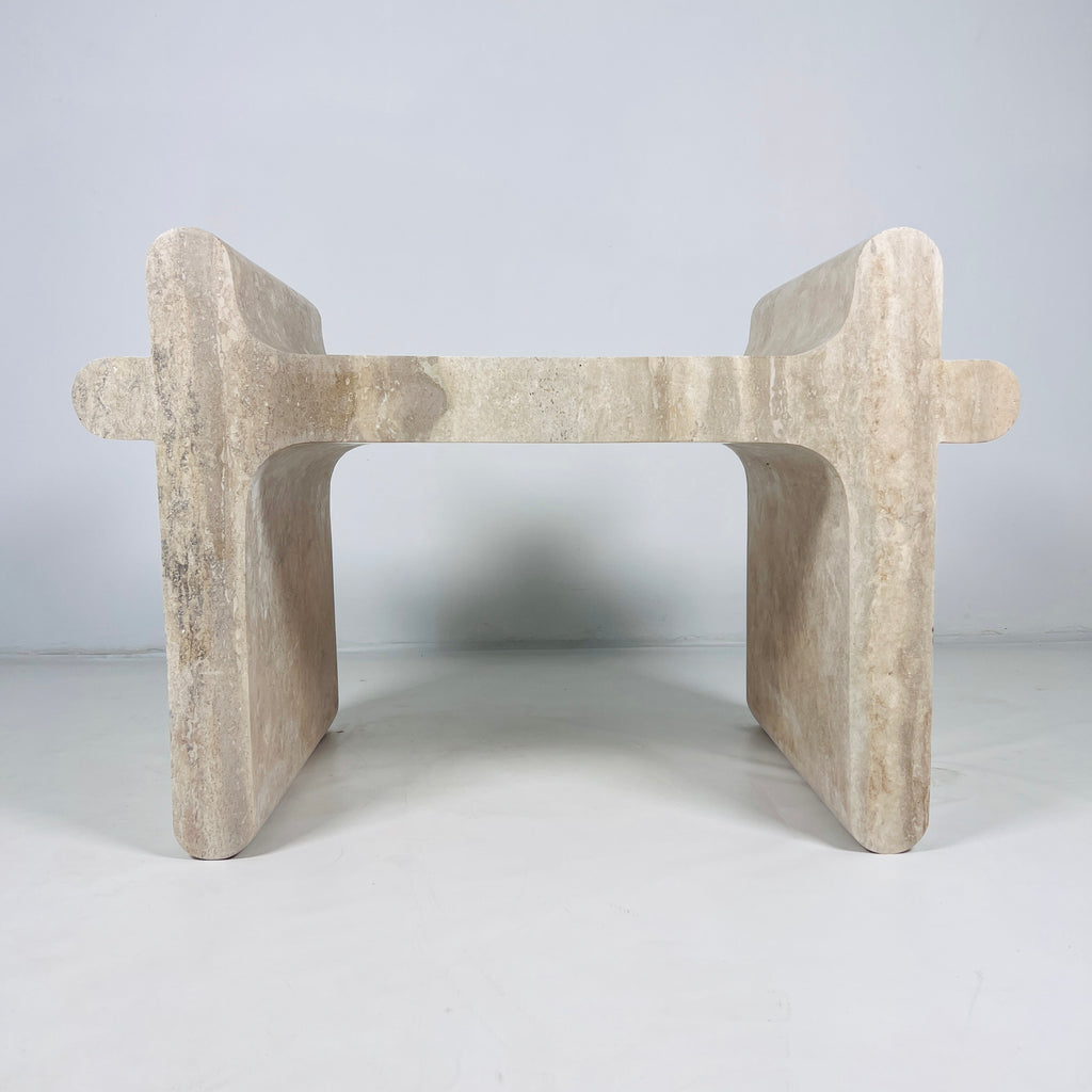 Sable Sculpt Travertine Bench