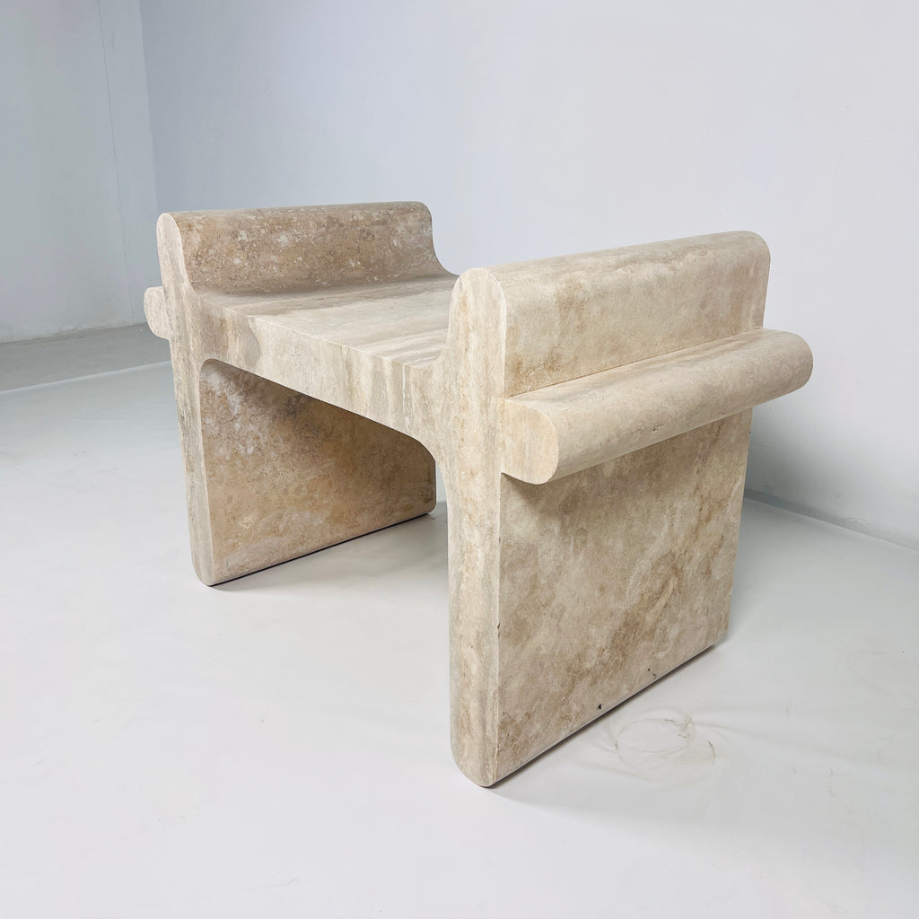 Sable Sculpt Travertine Bench