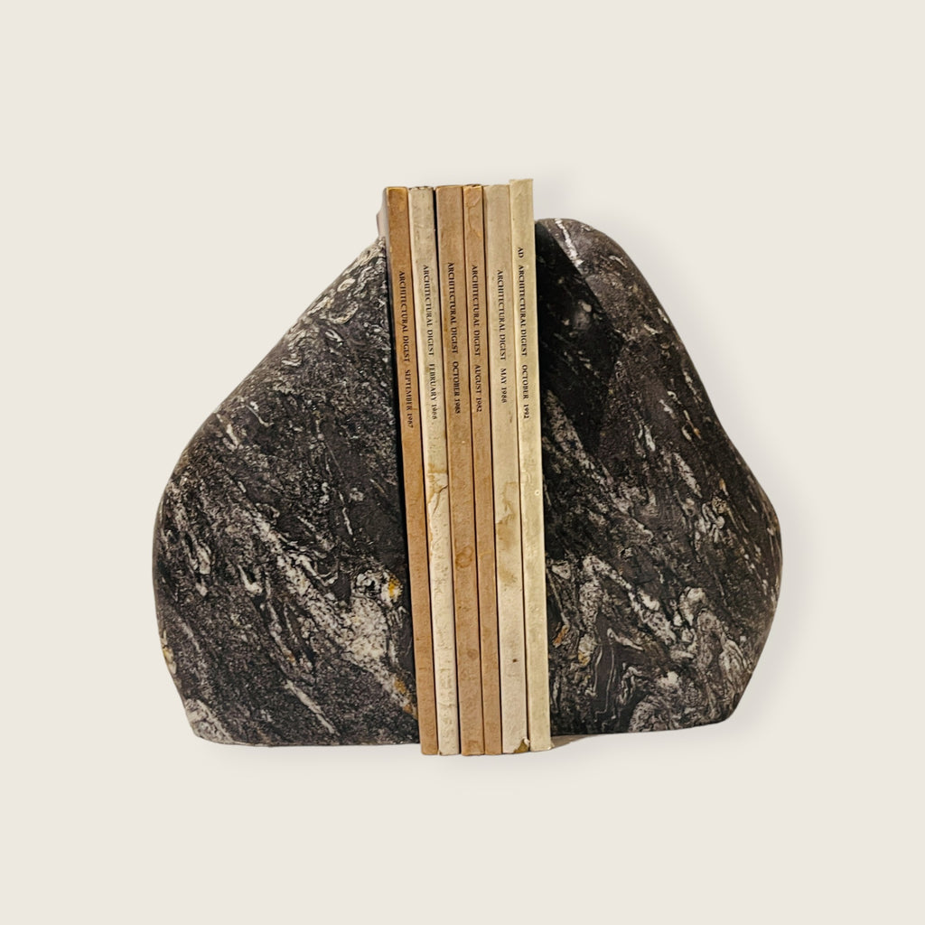 Black Splashed Riverstone Bookend