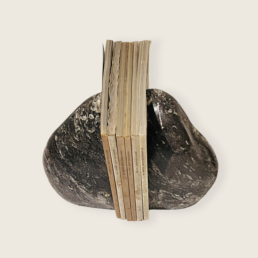 Black Splashed Riverstone Bookend