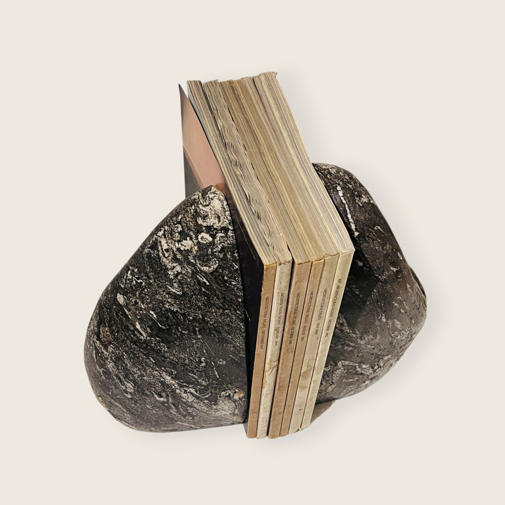 Black Splashed Riverstone Bookend