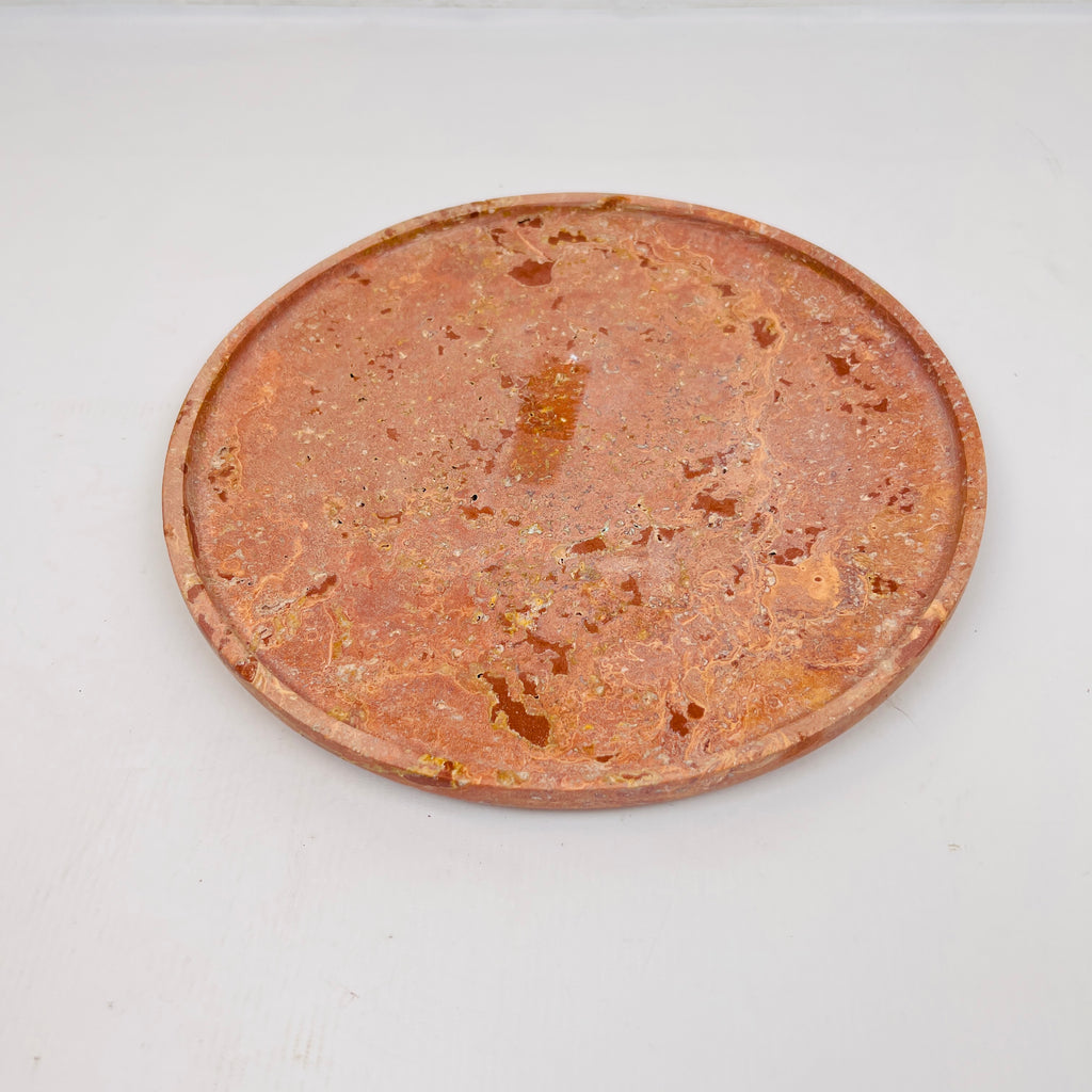 Red Travertine Plate