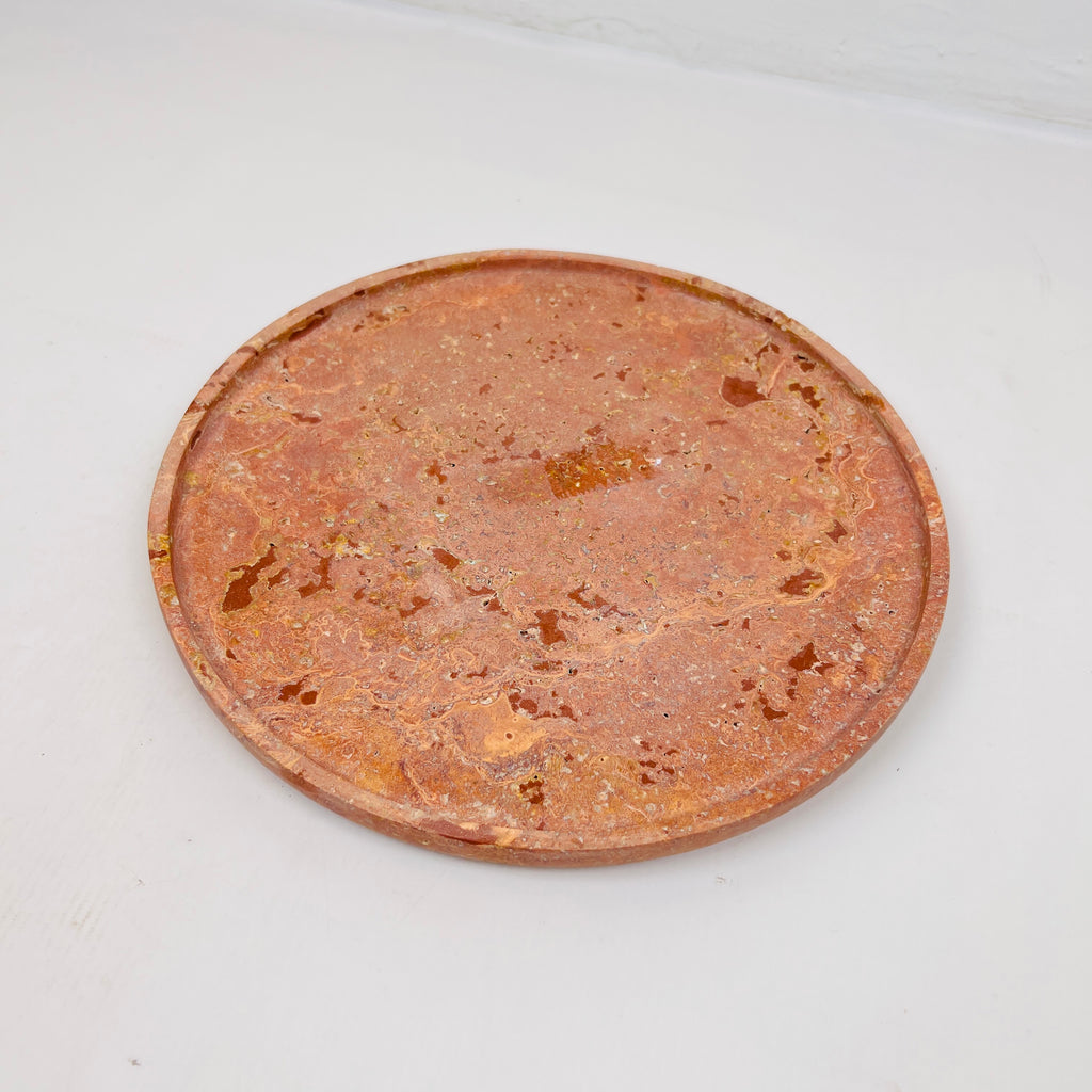 Red Travertine Plate