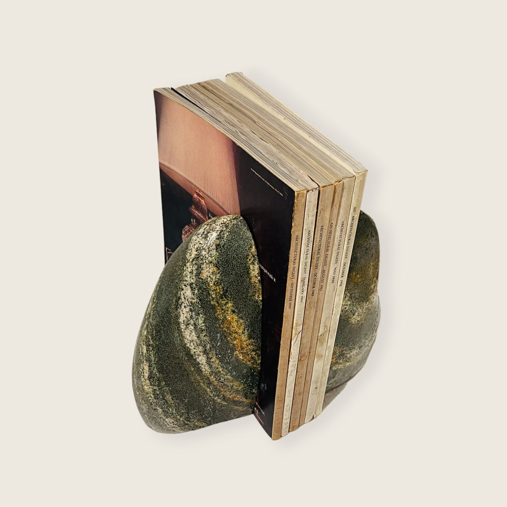 Streaked Riverstone Bookend Pair