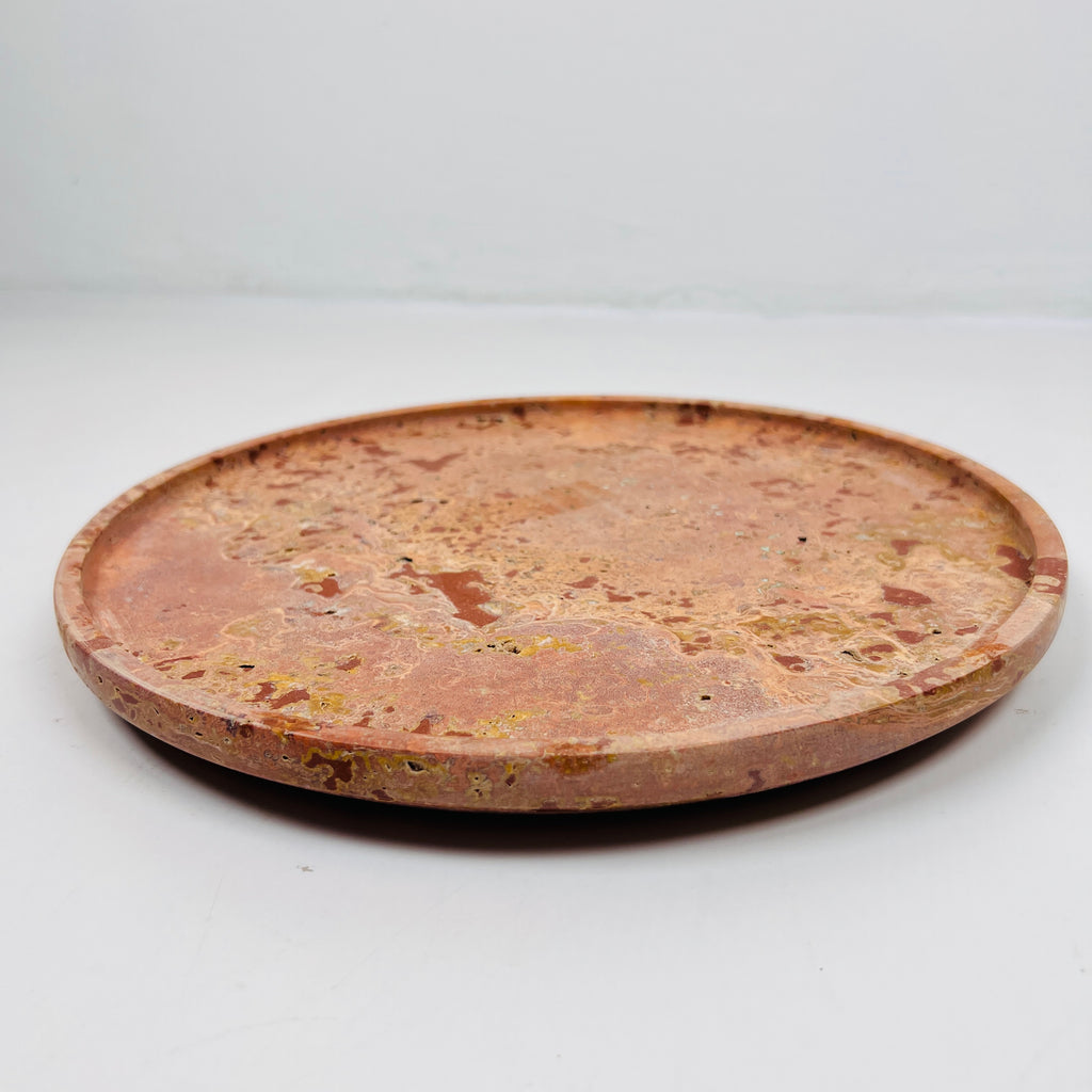 Red Travertine Plate