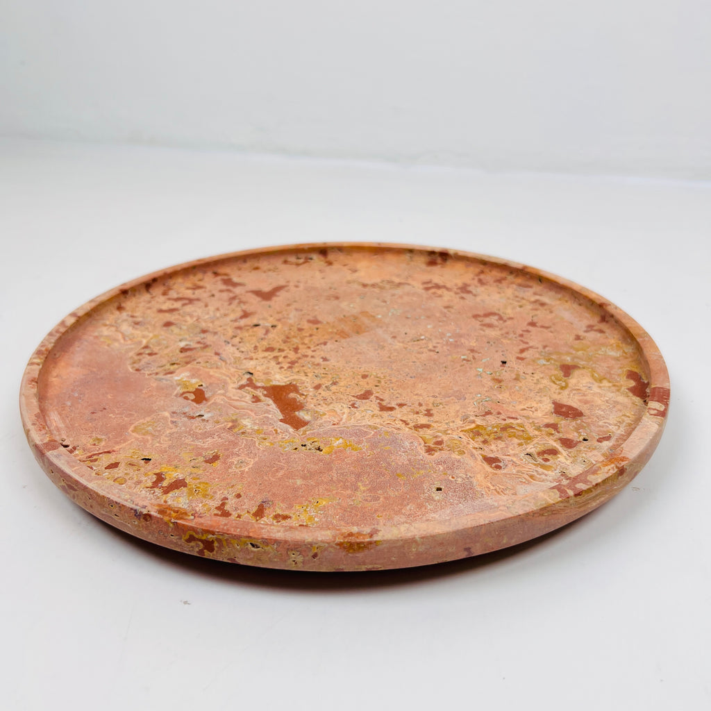 Red Travertine Plate