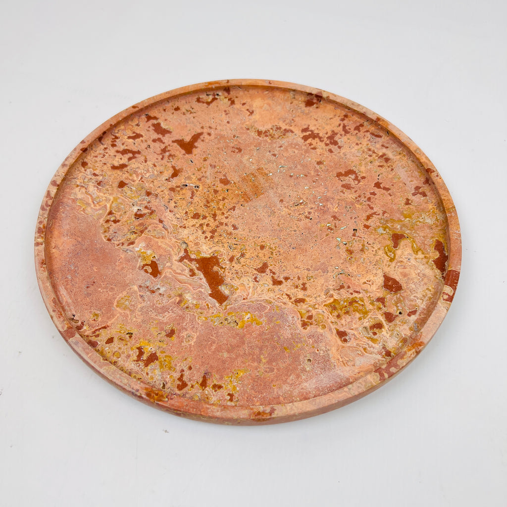 Red Travertine Plate