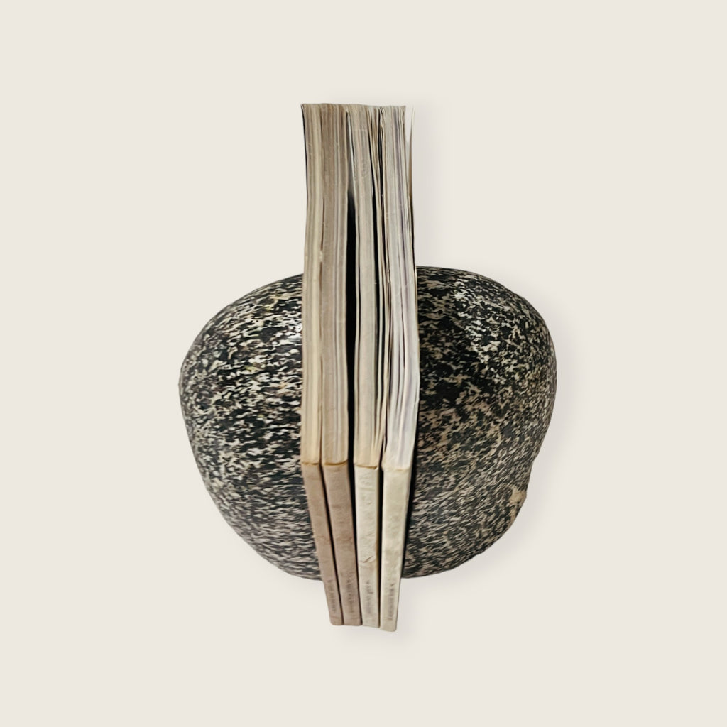 Black Splashed Riverstone Bookend