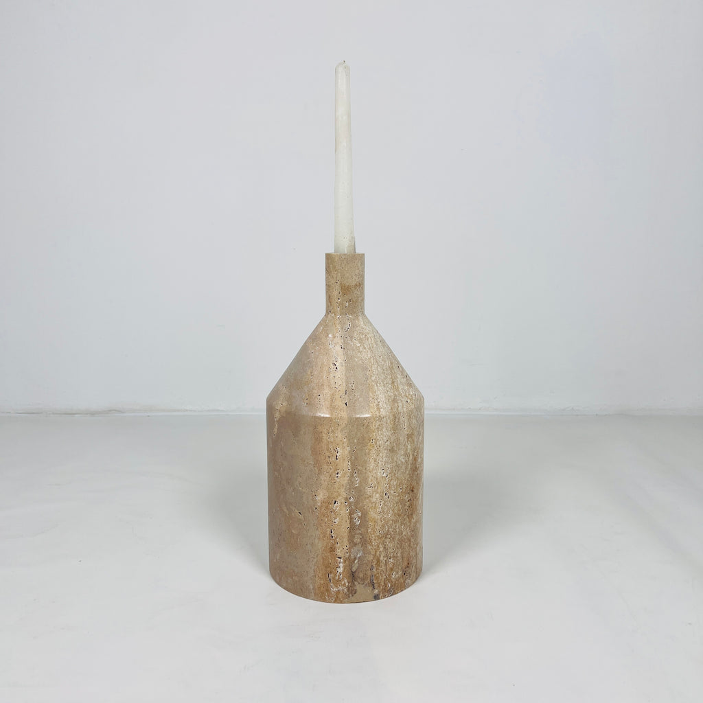 Bottle Travertine Candle Stand