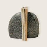Black Dotted Riverstone Bookend Pair