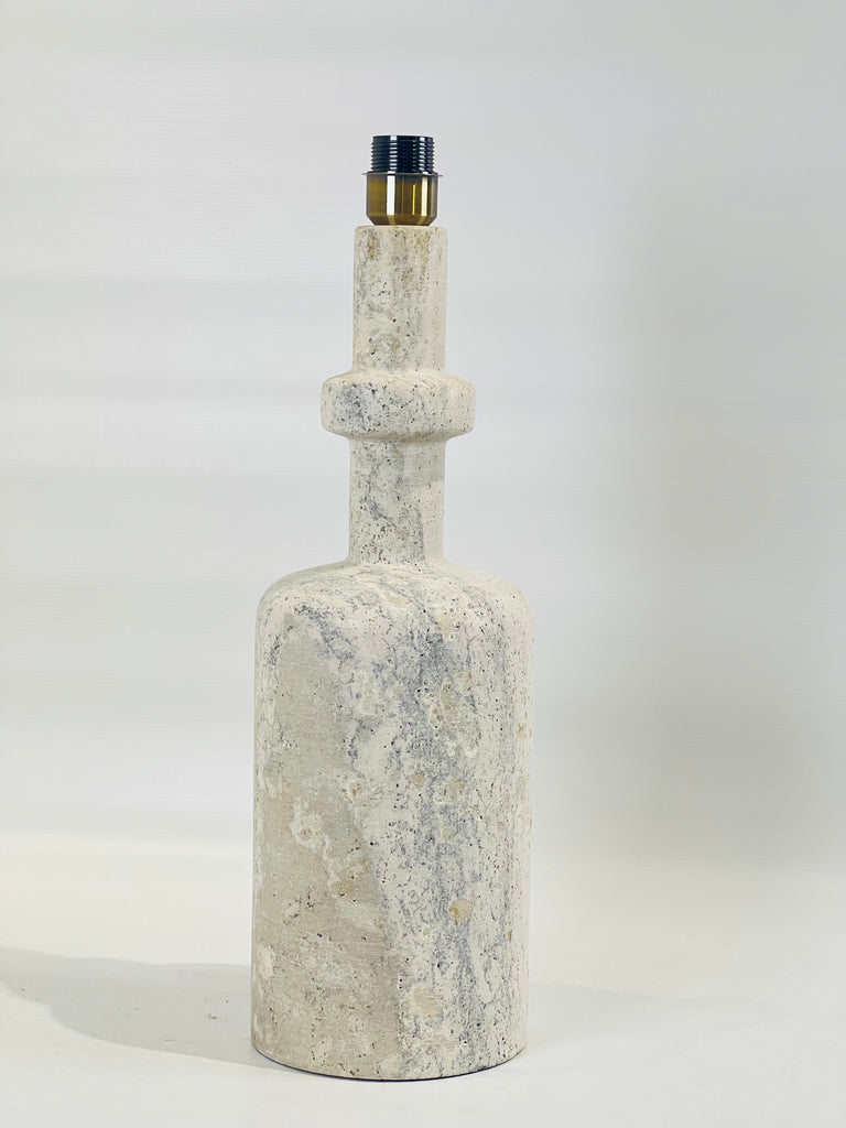 Bottle Bottom Travertine Grazed Table Lamp