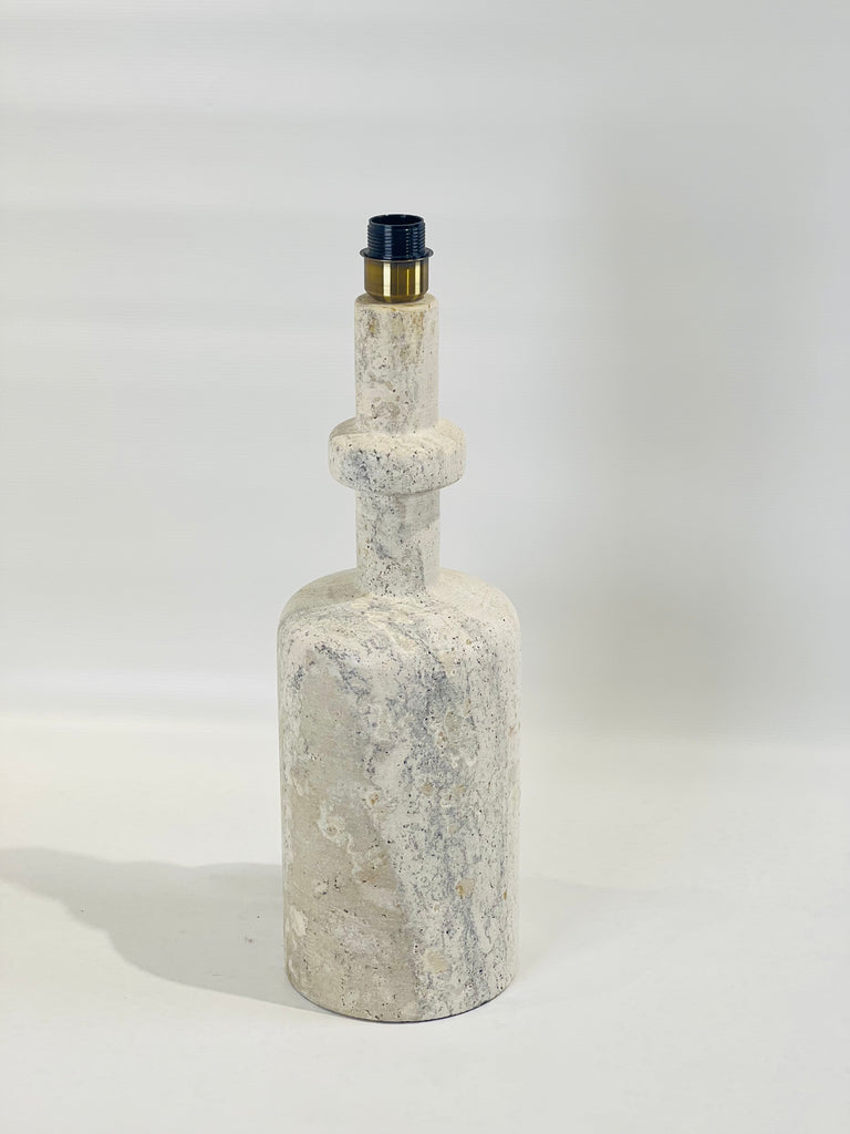 Bottle Bottom Travertine Grazed Table Lamp