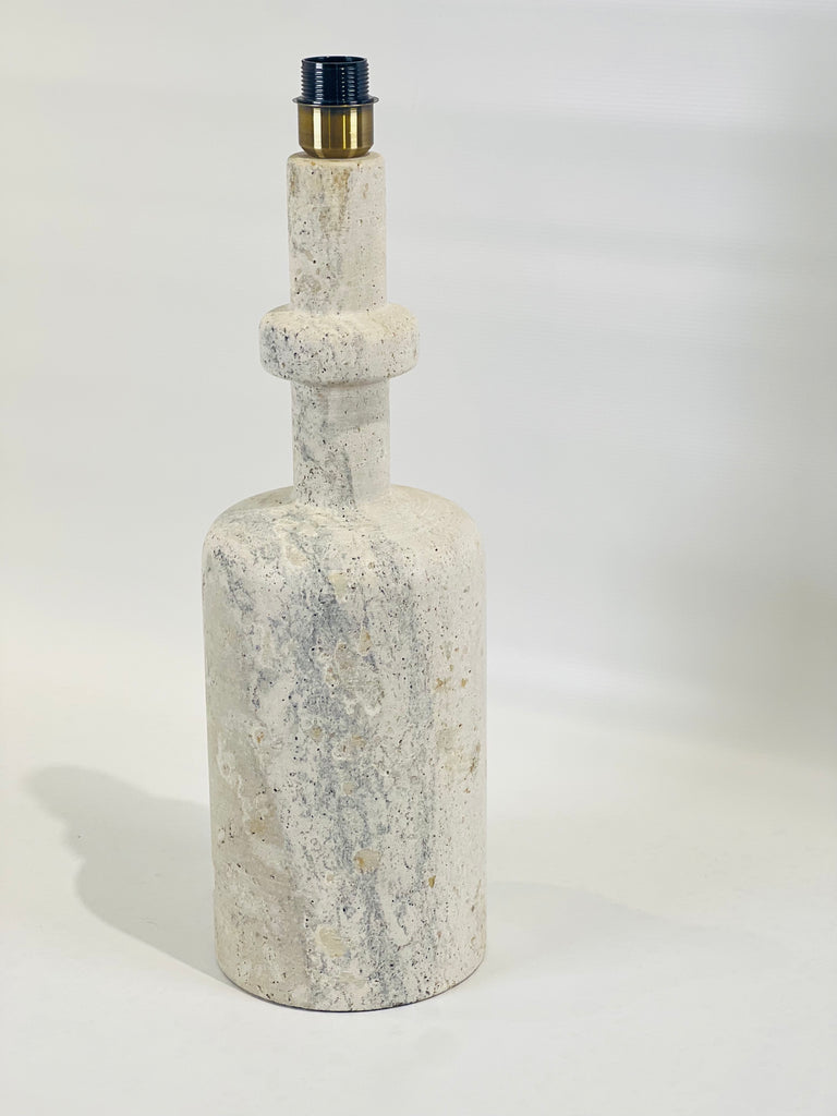 Bottle Bottom Travertine Grazed Table Lamp