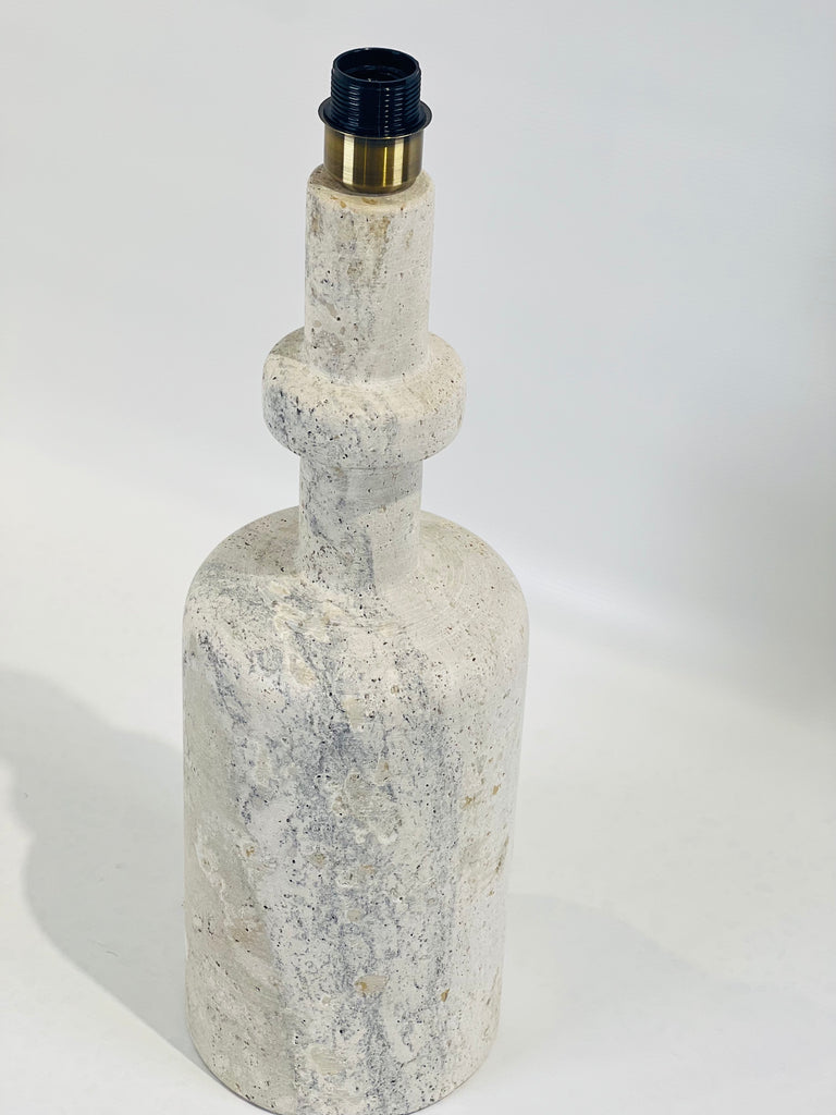 Bottle Bottom Travertine Grazed Table Lamp