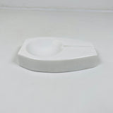Curved Marble Ash Tray - White