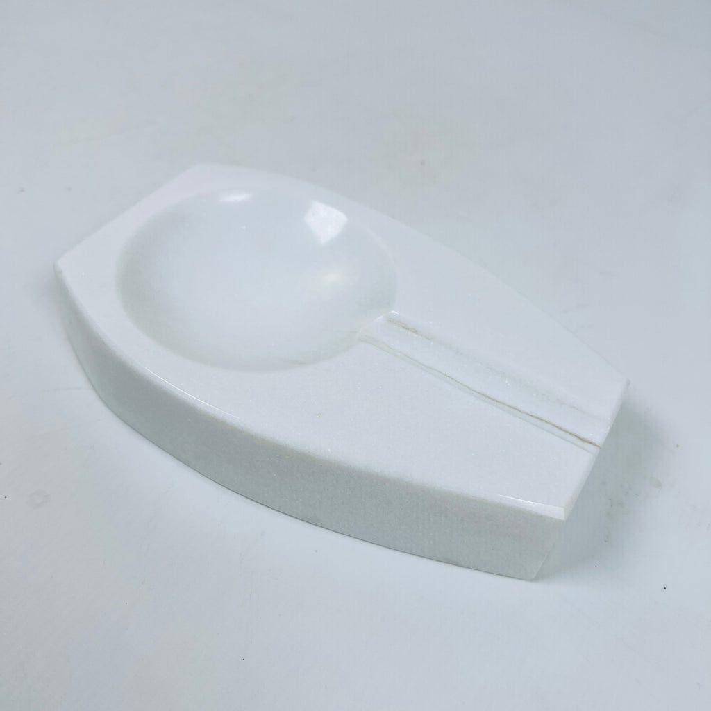 Marble Opaque White Ash Tray