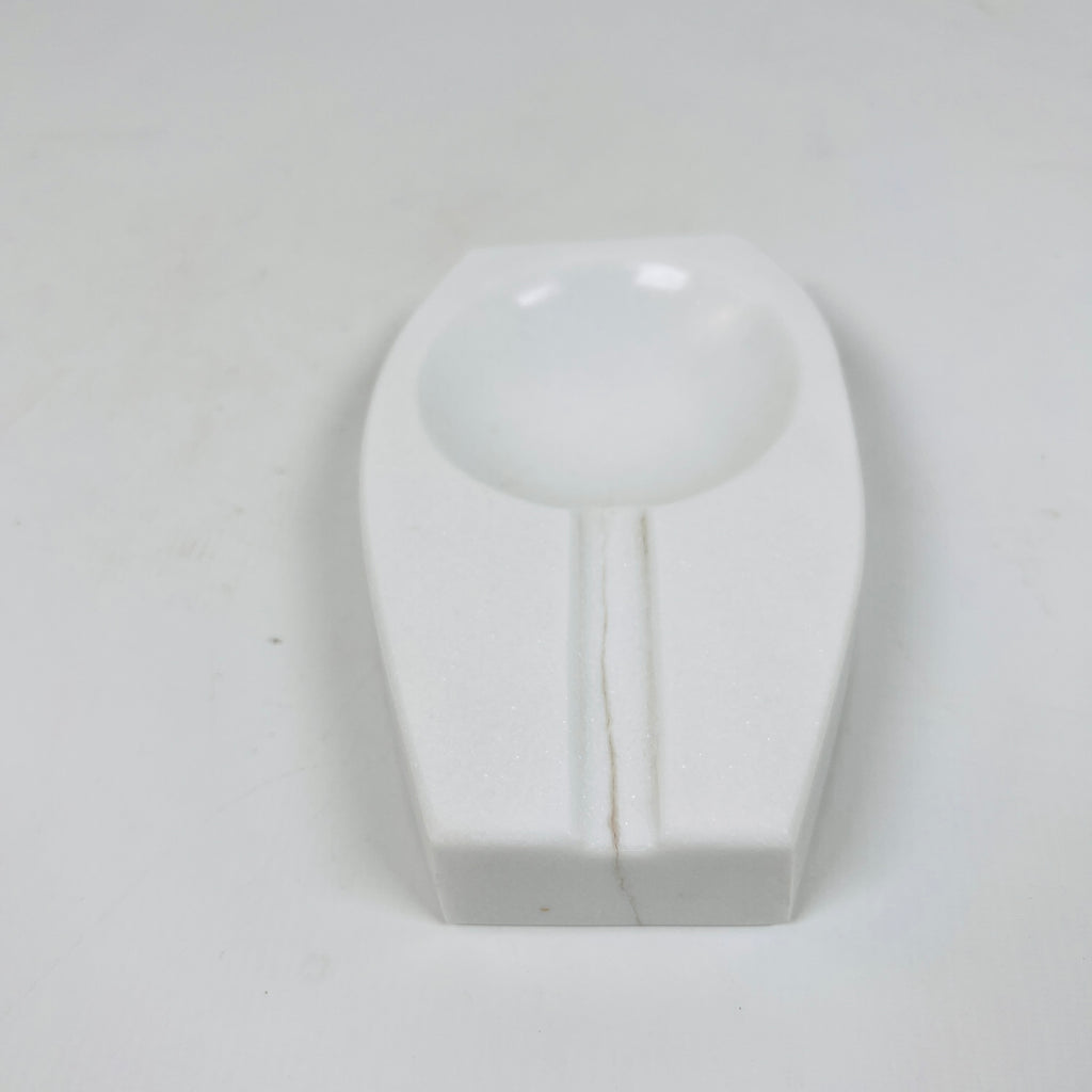 Marble Opaque White Ash Tray