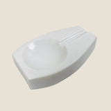 Curved Marble Ash Tray - White