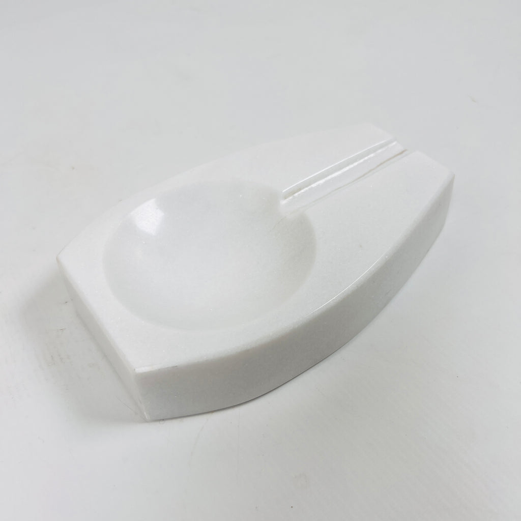 Marble Opaque White Ash Tray