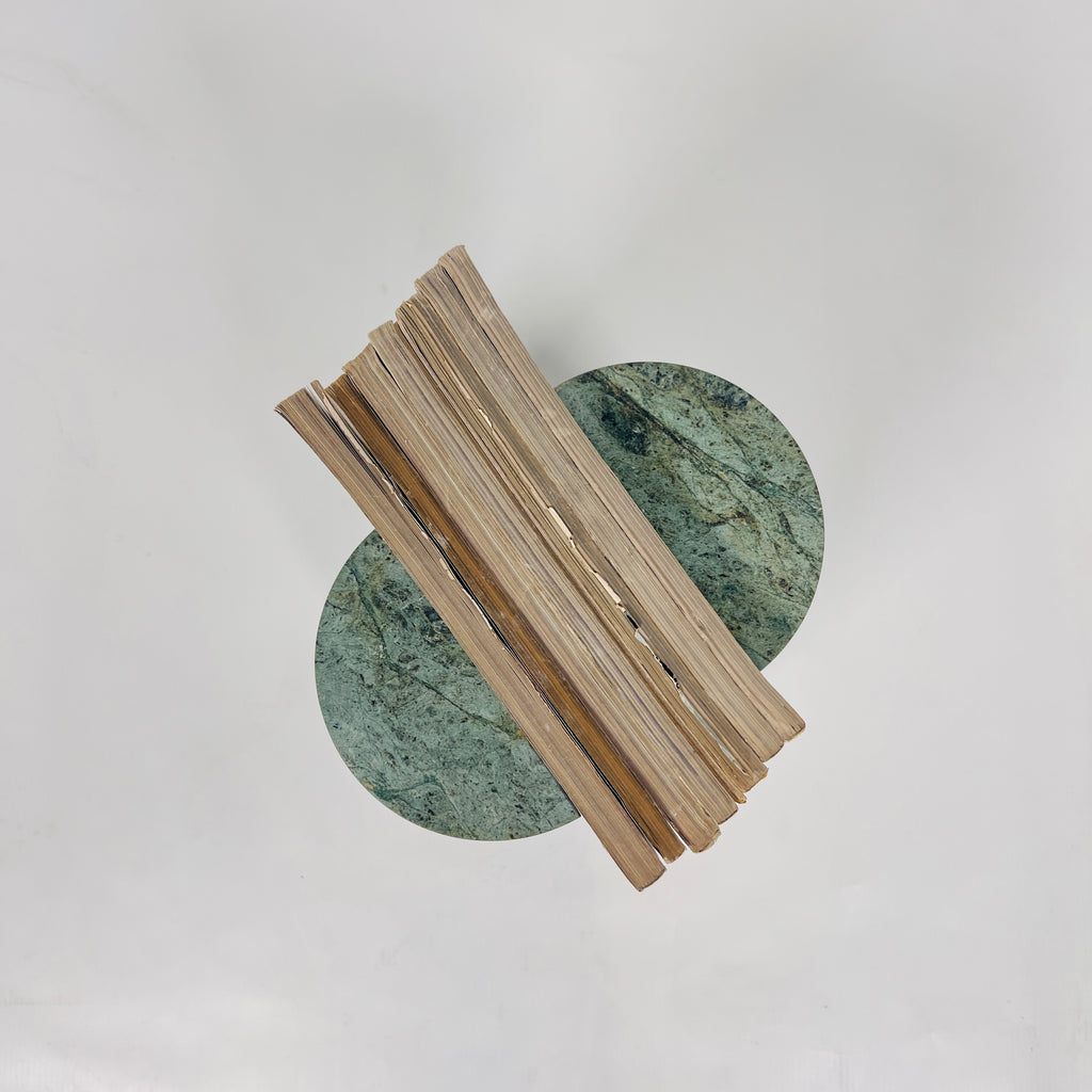 Green Marble Bookend Pair