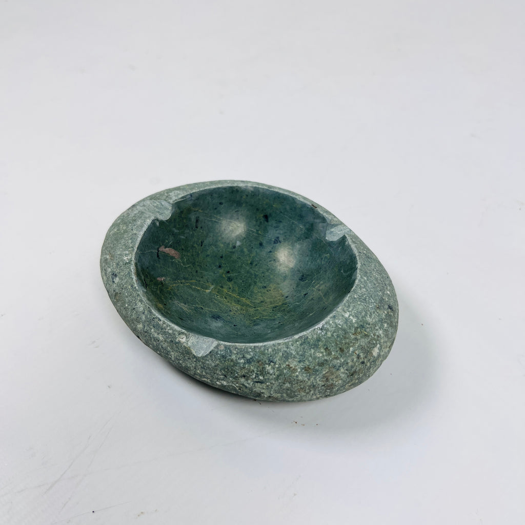 River Stone Emerald Green Hued Ash Tray