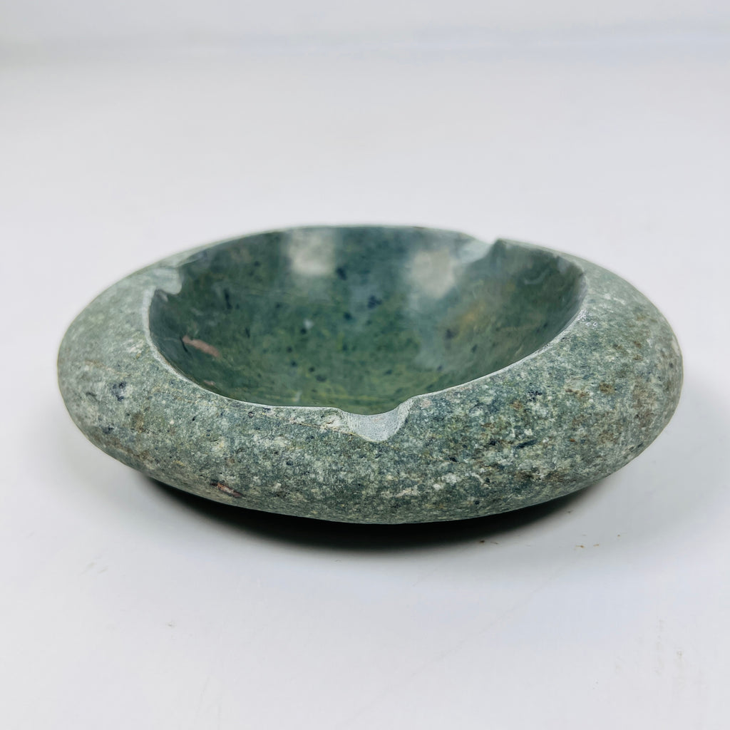 River Stone Emerald Green Hued Ash Tray