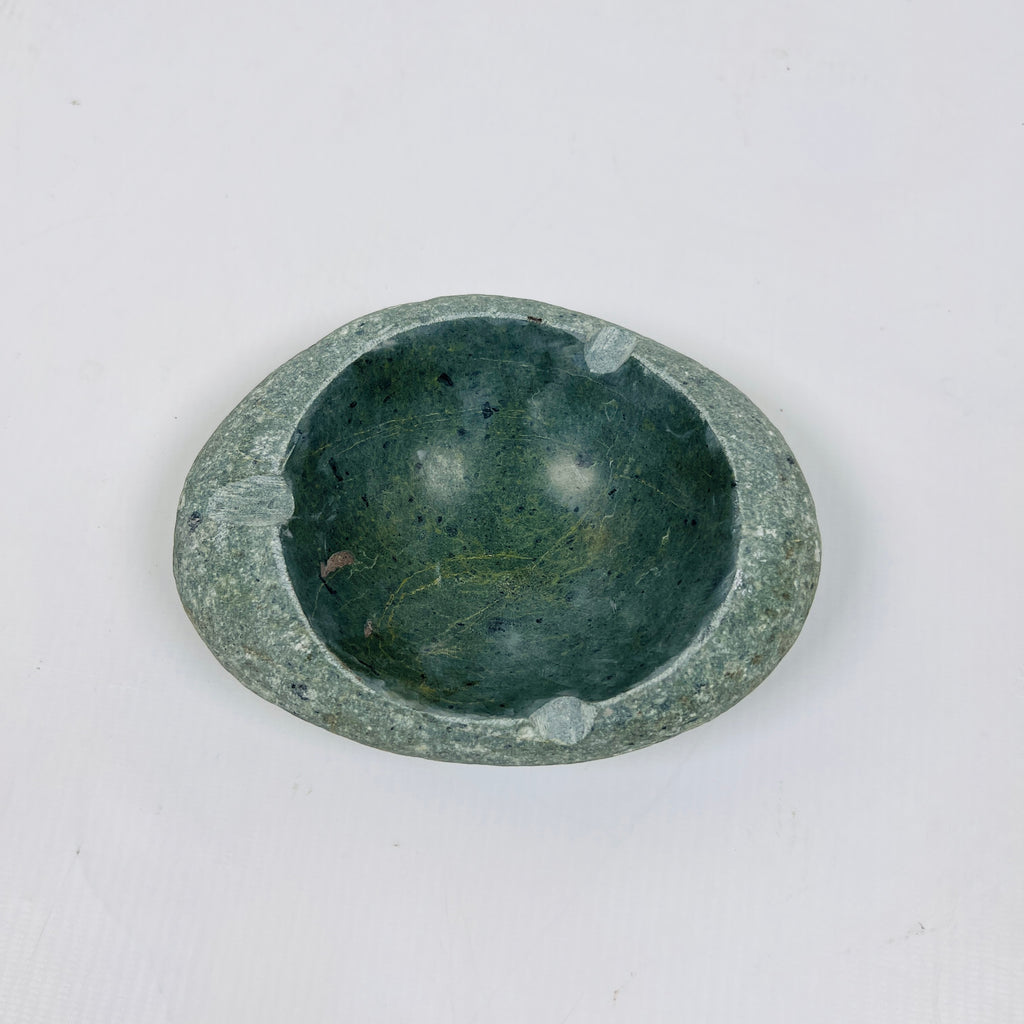 River Stone Emerald Green Hued Ash Tray